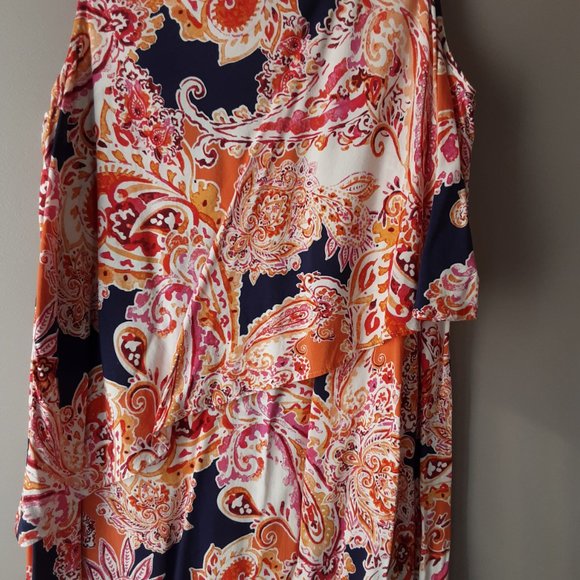 J Jill Sleeveless Shift Dress Geometric Floral Pattern Size XS Petite - Picture 3 of 10